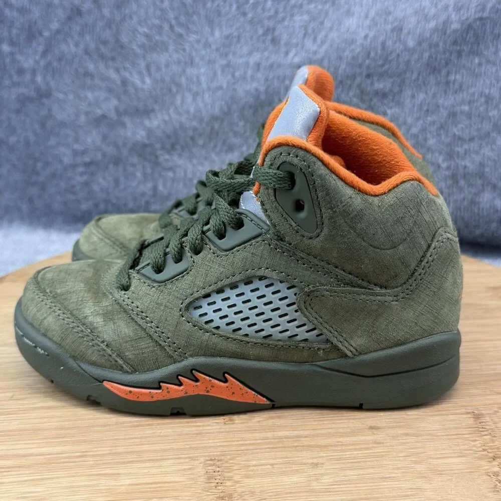 Jordan Air Jordan 5 Retro Shoes Boys Size 11C Green Sneakers Toddler 440889-308